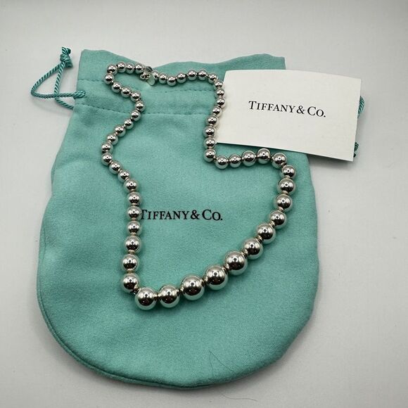 Authentic Tiffany & Co. Graduated Sterling silver ball necklace! - Picture 10 of 11